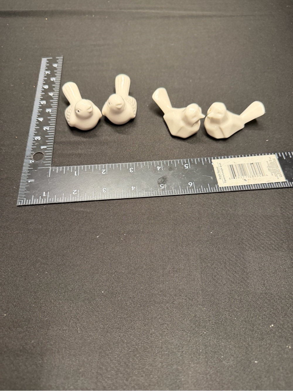 Ceramic Bird Figurines Set in Cream - Decorative Small Pet Accent